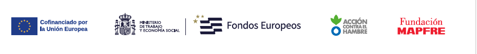 Logos principales financiadores Programa CAPES para el Empleo y el Emprendimiento Rural Sostenible - Acción contra el Hambre