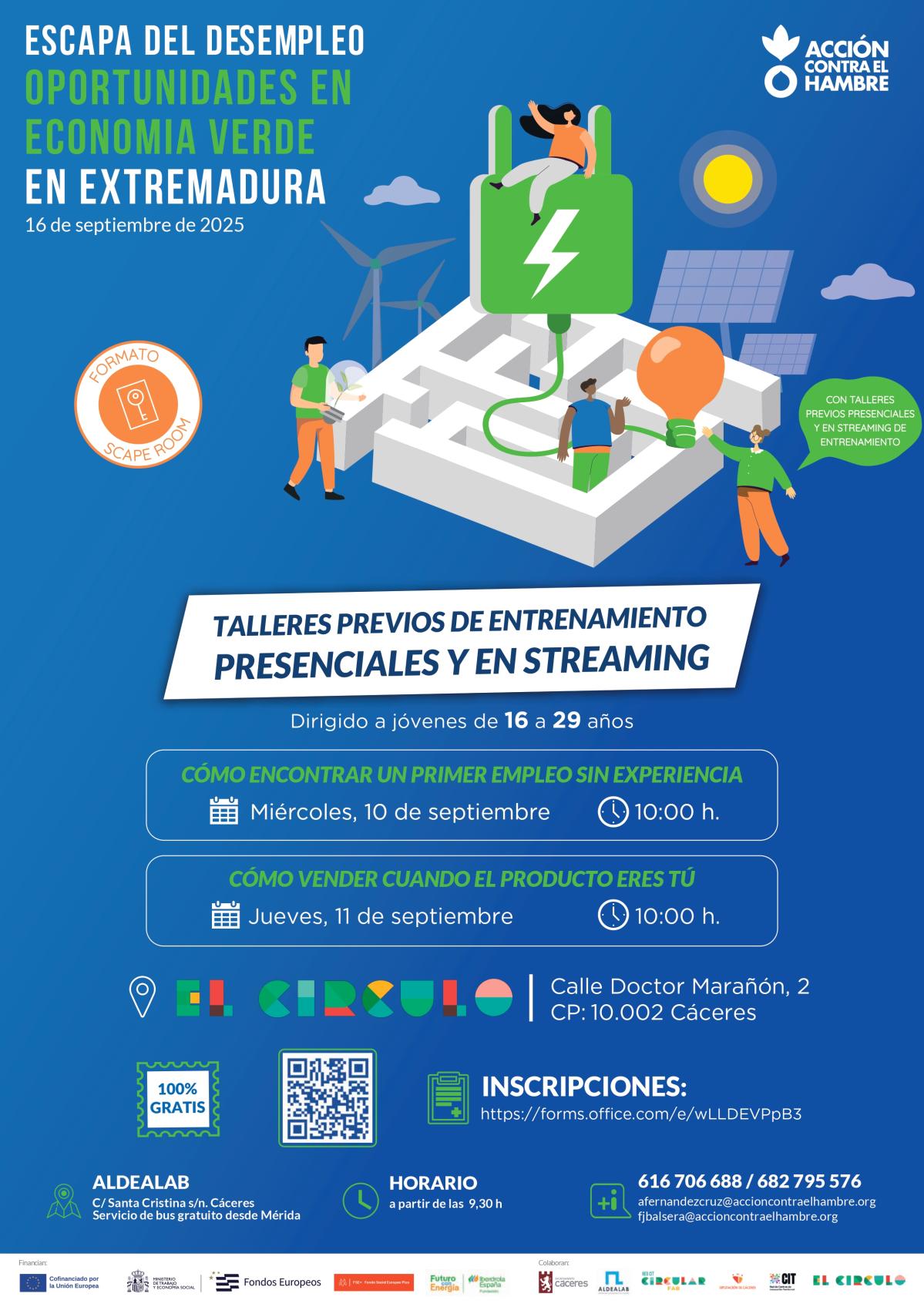CartelCompleto-EscapaDesempleo-Extremadura-España-AccioncontraHambre-VivesAprende