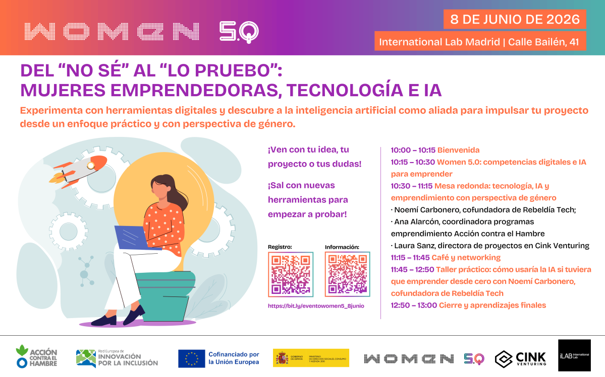 Cartel-EventoIA-Women5.0-Europa-AccioncontraHambre-Digitalizacion-Emprendimiento-Mujeres